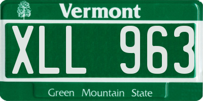 VT license plate XLL963