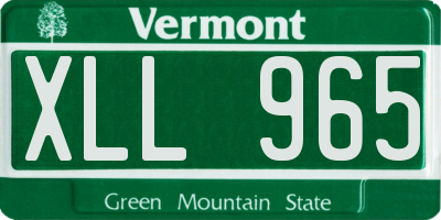 VT license plate XLL965