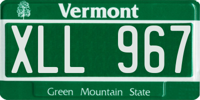 VT license plate XLL967