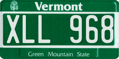 VT license plate XLL968