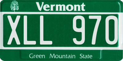 VT license plate XLL970