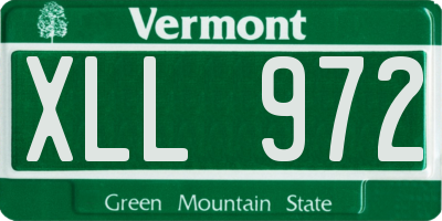 VT license plate XLL972