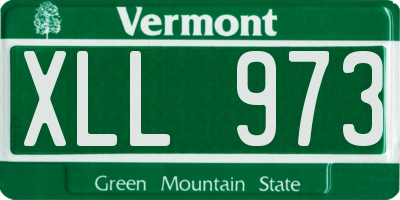 VT license plate XLL973
