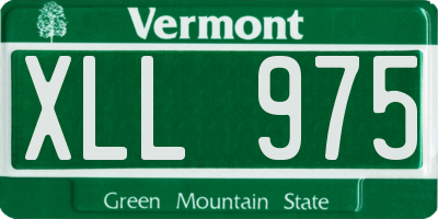 VT license plate XLL975