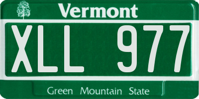 VT license plate XLL977