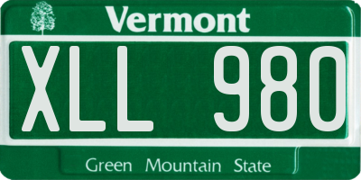 VT license plate XLL980