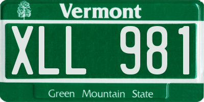 VT license plate XLL981