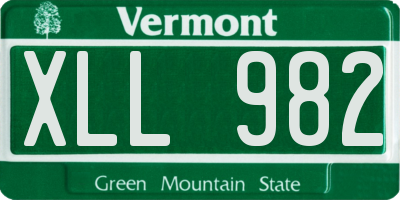VT license plate XLL982