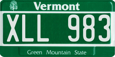 VT license plate XLL983