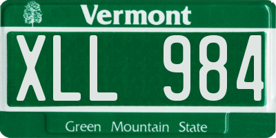 VT license plate XLL984