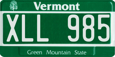 VT license plate XLL985