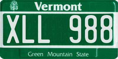 VT license plate XLL988