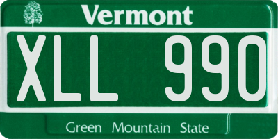 VT license plate XLL990