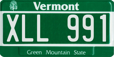VT license plate XLL991