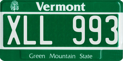 VT license plate XLL993