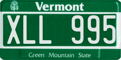 VT license plate XLL995