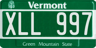 VT license plate XLL997