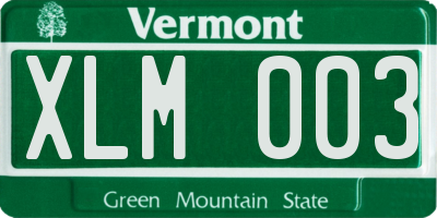 VT license plate XLM003