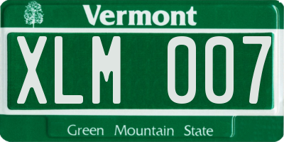 VT license plate XLM007