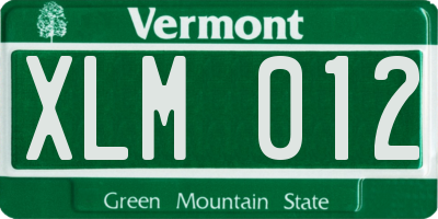 VT license plate XLM012