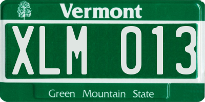 VT license plate XLM013