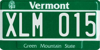 VT license plate XLM015