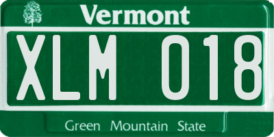 VT license plate XLM018