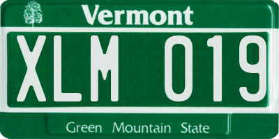 VT license plate XLM019