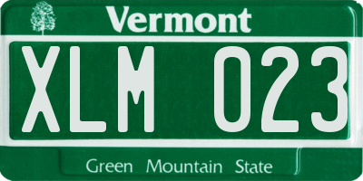 VT license plate XLM023