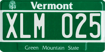 VT license plate XLM025