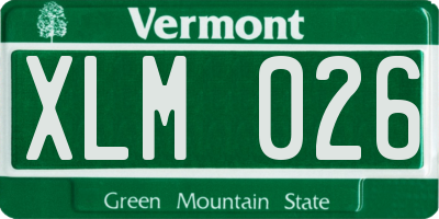 VT license plate XLM026