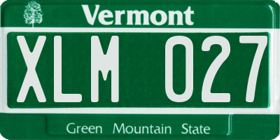 VT license plate XLM027