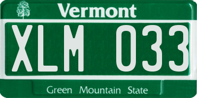 VT license plate XLM033