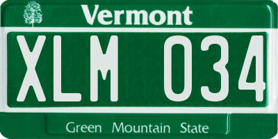 VT license plate XLM034