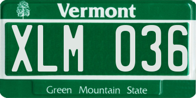 VT license plate XLM036