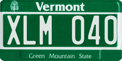 VT license plate XLM040