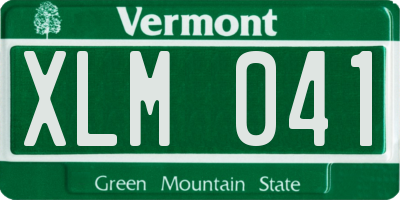 VT license plate XLM041