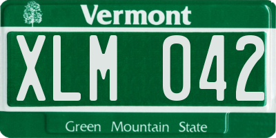 VT license plate XLM042