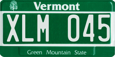 VT license plate XLM045