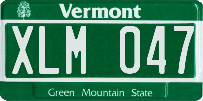 VT license plate XLM047