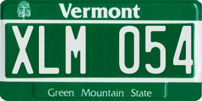 VT license plate XLM054