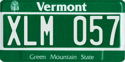 VT license plate XLM057