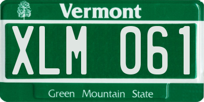 VT license plate XLM061