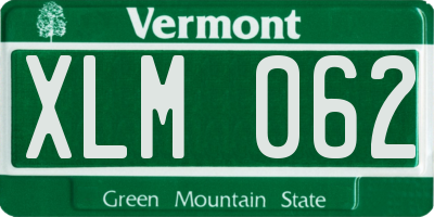 VT license plate XLM062