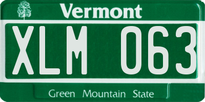 VT license plate XLM063