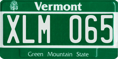VT license plate XLM065