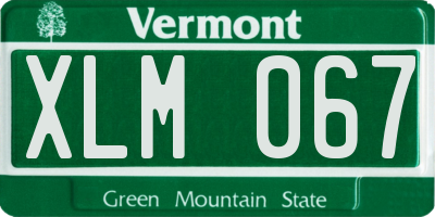 VT license plate XLM067