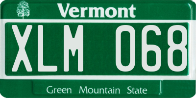 VT license plate XLM068