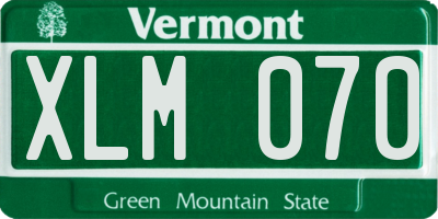 VT license plate XLM070