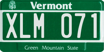 VT license plate XLM071